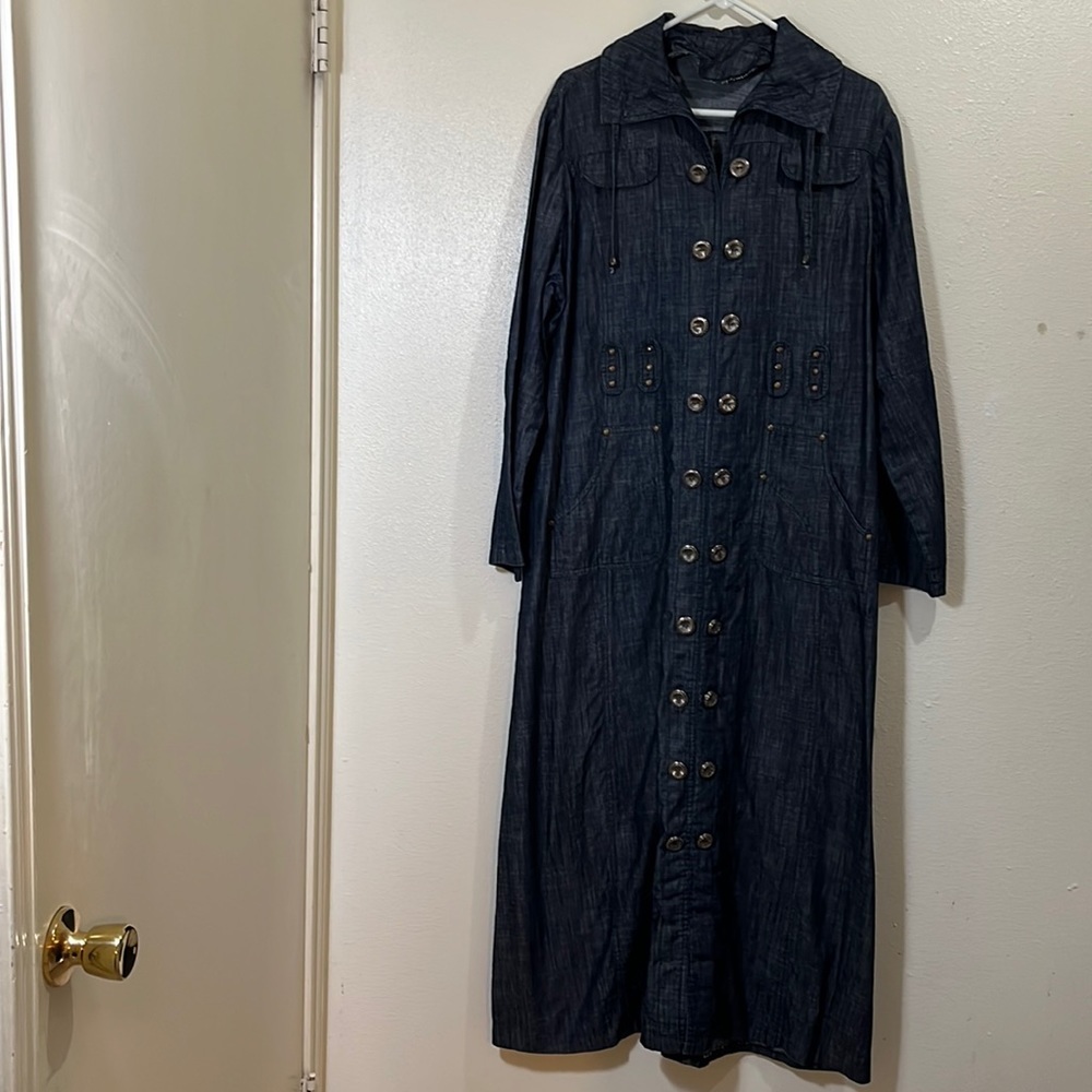 Gazelle navy blue, denim, maxi dress. Size 8